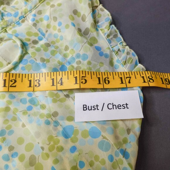 Apostrophe Womens Top 6 Green Retro Sheer Romantic Flowy Sheer Coquette Y2K - Picture 8 of 11